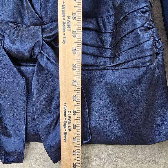 Dressbarn Woman Collection Blue Satin 3/4 Sleeve Jacket 24W - Picture 8 of 10
